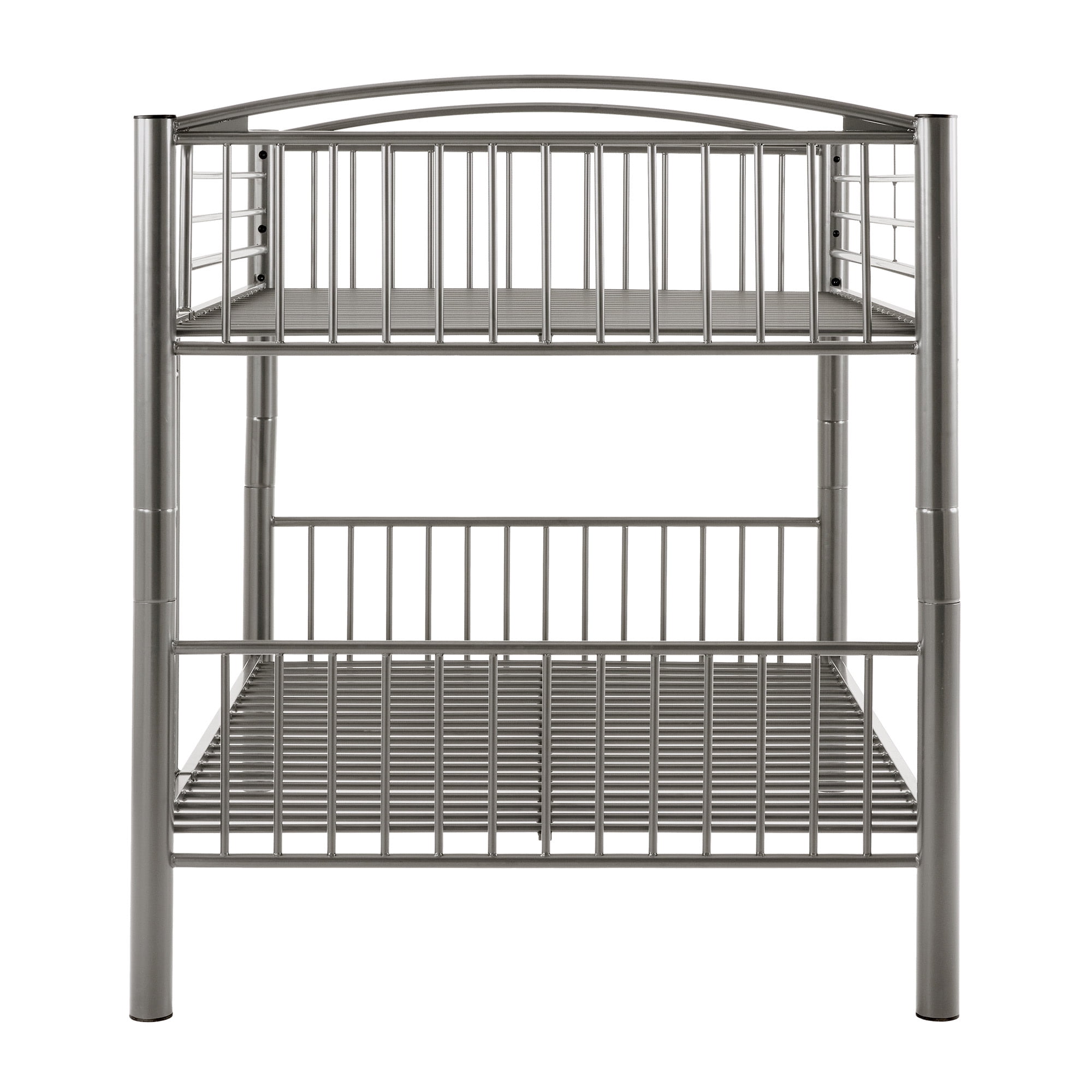 Weston Home Visalia Kids Convertible Metal Full over Full Bunk Bed, Gray