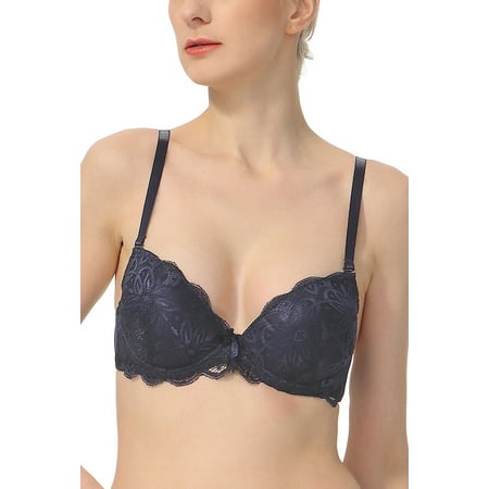 

phistic Women Lace Overlay Extreme Push Up Bra (Regular & Plus Size 34A-40D)