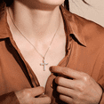thumbnail image 3 of Collier Croix Feuille pour Femmes Collier Croix Or Sterling, 3 of 5