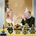 thumbnail image 7 of 10 Pcs 60th Birthday Decoration for Men Women 60th Birthday Table Decorations Cheers to 60th Birthday Honeycomb Centerpieces Cake Topper 1965 Table Topper Black and Gold 60th Birthday Party Favors, 7 of 7