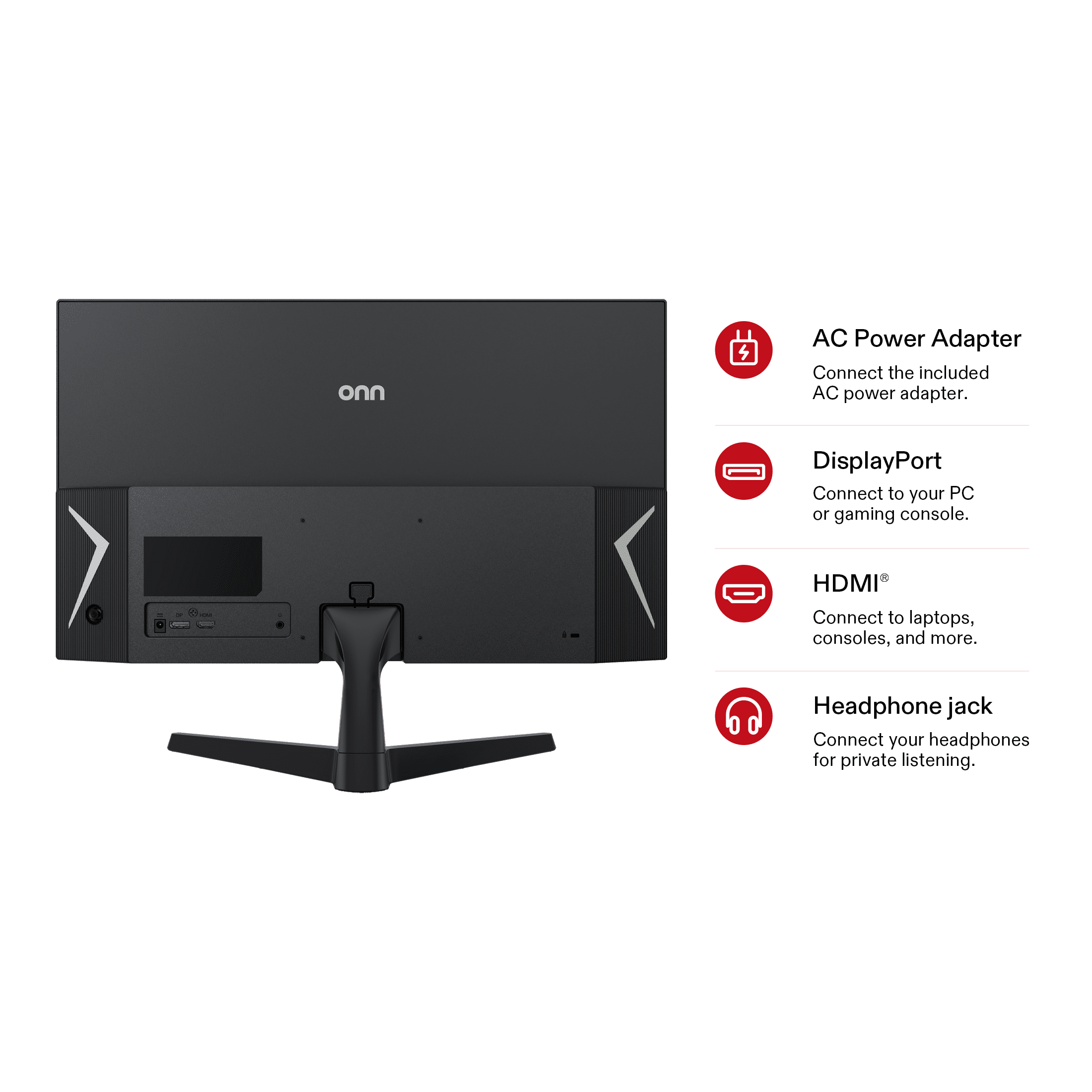 onn 24" FHD (1920 x 1080p) 144Hz 1ms AMD FreeSync Gaming Monitor with Cables, Black
