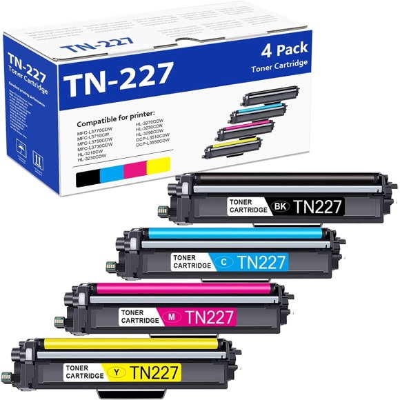 Cartucho de tóner MOLIMER TN227, paquete de 4, alto rendimiento