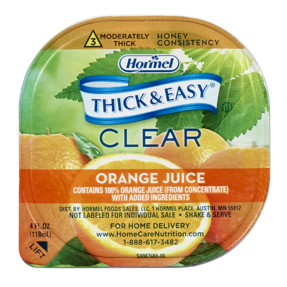 Thick & Easy Thickened Beverage Orange Juice Honey Consistency 4 oz