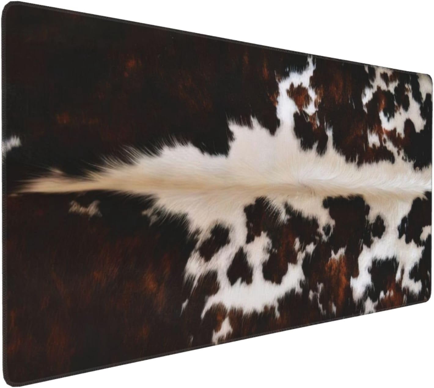 Gaming Mouse Pad, Large Non-Slip Rubber Base Mousepad, Keyboard Mouse Mat, Desk Pad with Stitched Edges,35.4x15.7inch, Brown Cowhide