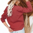 thumbnail image 5 of idosla Women's V Neck Button Pullover Sweatshirts Long Sleeve Casual Tops Solid T-Shirts for Fall Winter Brown (Red, S), 5 of 8