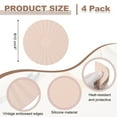 thumbnail image 2 of Juego de 4 posavasos redondos de silicona Uxcell, manteles individuales de 4", manteles para mesa de comedor resistentes al calor, impermeables y a prueba de aceite para la cocina, color beige, 2 of 6