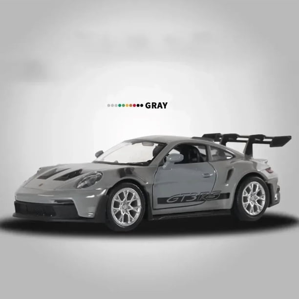1:36 Porsche 911 GT3 RS Mini coche en miniatura de aleación de carreras Diecasts juguete de Metal colección de simulación deportiva tirar hacia atrás regalos para niños,Grey No Box