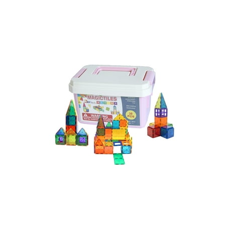 UPC: 0021893851456 | Zunammy 39 Piece Magnetic Tiles Set  Pink Storage Case