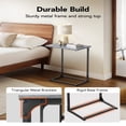 thumbnail image 3 of C Shaped Metal Couch End Table Tray Table 2pcs, Widened Side Table Sofa Table Nightstand for Bedroom, Living Room, 27"(H) x 21.1"(W) x 11.4"(D), Grey, 3 of 10