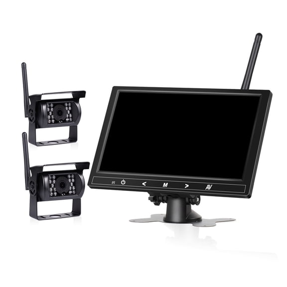 7 Inch 12-24V Wireless TrucK Monitor In Car Screen With Rear View Camera Car TV For Bus RV Trailer Excavator Reverse Iamge ,Easy Installation
