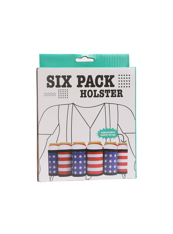 Patriotic Beer Belt, Adjustable 6 Pack Can Holster, Cotton, Way to Celebrate Party Accessory!