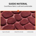 thumbnail image 3 of untoiry 2Pcs Non-slip Mat Set Plush Floor Pad Door Carpet Stone Bathroom Toilet Water Absorbent Rug, Dark Red, 3 of 7