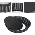 thumbnail image 3 of Molde para tarta pequeño, paquete de 8, molde para quiche con base elevable, moldes para tarta, revestimiento antiadherente, 4 pulgadas para pan de quiche, negro, 3 of 7
