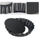 thumbnail image 3 of Molde para tarta pequeño, paquete de 8, molde para quiche con base elevable, moldes para tarta, revestimiento antiadherente, 4 pulgadas para pan de quiche, negro, 3 of 7