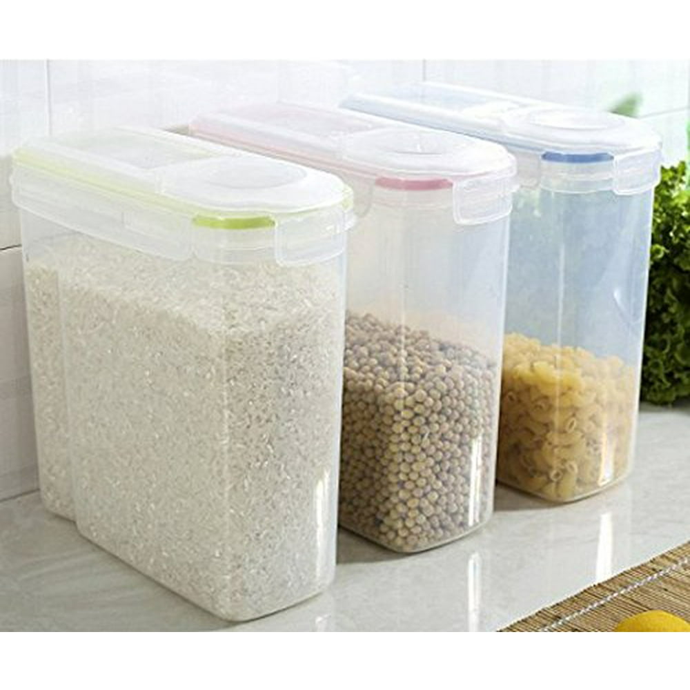 3 Pack 4.0L Cereal Nut Food Airtight Watertight Dispenser Storage Keeper Container