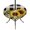 Yellow Black Beige, variant on Sea Turtle Coastal Round Outdoor Tablecloth with Umbrella Hole Zipper, Summer Beach Coral Ocean Blue Nautical Elastic Fitted Table Cover, Waterproof Table Cloth for Patio Picnic Party Fits 31"-35"