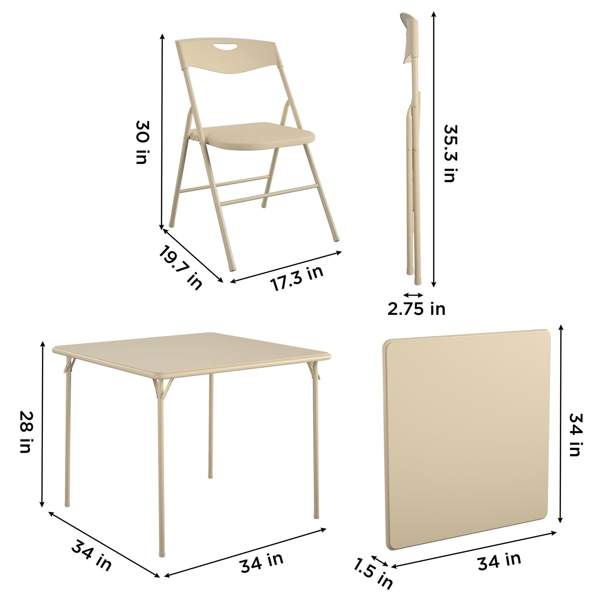 COSCO 5-Piece Folding Dining Set, Antique Linen