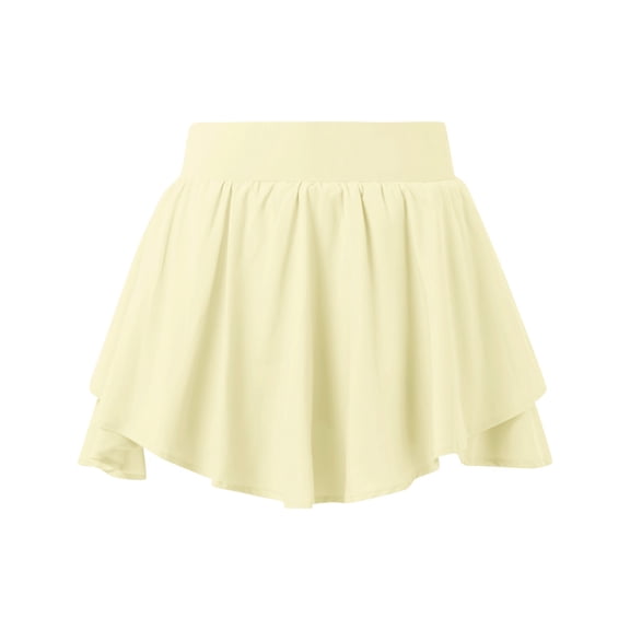 Emitonse Baby Girl Fluffy Tutu Skirt Girls Fashion Clothes Girls Yoga Sports Skirt Loose Breathable Running Skirt Pants Light Two Piece Fitness Short Skirt Half Skirt Yellow,3-4 Years