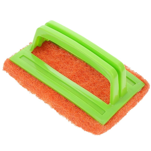EeaseMX Cepillo de esponja con mango de plástico para el hogar, cocina, baño, bañera, azulejos, estropajo, cepillo de limpieza (color aleatorio)