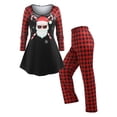 thumbnail image 1 of Conjunto Pijama a Cuadros Diseño Impreso Santa Claus Navidad Papá Noel Rosegal Pijamas y Batas Tallas Grandes, 1 of 5