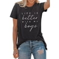 thumbnail image 2 of Life is Better with My Boys Shirts for Women Mom Letters Graphic T Shirt Funny Short Sleeve Casual Mama Tops Tees, 2 of 3