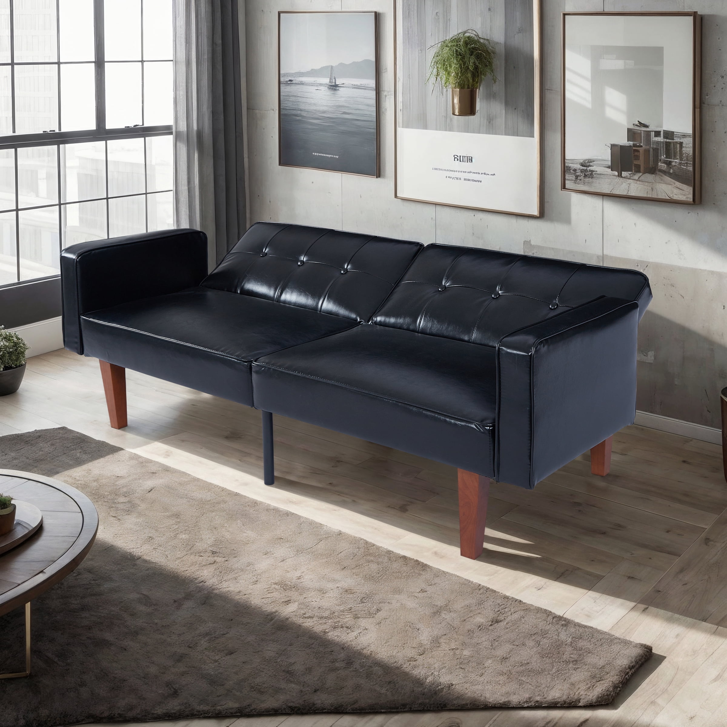 Gewnee 68.11"Convertible Futon Sofa Bed,Multifunctional Folding Futon Couch with 3 Adjustable Positions,Split-Back Design for Home,Office,Guest Room.