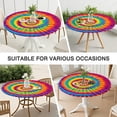 thumbnail image 7 of Rainbow Tie Dye Spiral Dot Pattern Round Fitted Tablecloth with Elastic Edge,Dining Table Cover Waterproof,Outdoor Round Tablecloth for Camping,Dining,Indoor and Outdoor, 7 of 7