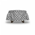 thumbnail image 4 of Black and White Ottoman Cover, Line Art Design, 2 Piece Slipcover Set with Ruffle Skirt for Square Round Cube Footstool Decorative Home Accent, Standard Size, Black White, by Ambesonne, 4 of 5