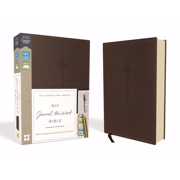 NIV Journal The Word Bible (Comfort Print)-Brown LeatherSoft