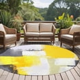 thumbnail image 4 of Round Rugs 7Ft, Yellow Grey Round Area Rug Washable Indoor Throw Carpet, Modern Abstract Art Geometric Oil Painted Large Non Slip Circle Rug for Dining Room Playroom Home Decor Aesthetic, 4 of 8