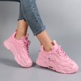 thumbnail image 4 of Mujeres Zapatillas De Plataforma De Malla Transpirable, Zapatos Casuales De Color Sólido Con Cordones Para Exteriores, Zapatos Cómodos Para Caminar, 4 of 4