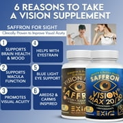 Vision Max + 20/20 Eye Supplement Combo Pack – Lutein & Zeaxanthin for Blue Light Defense, Eye Strain & Macular Support, 60 Capsules
