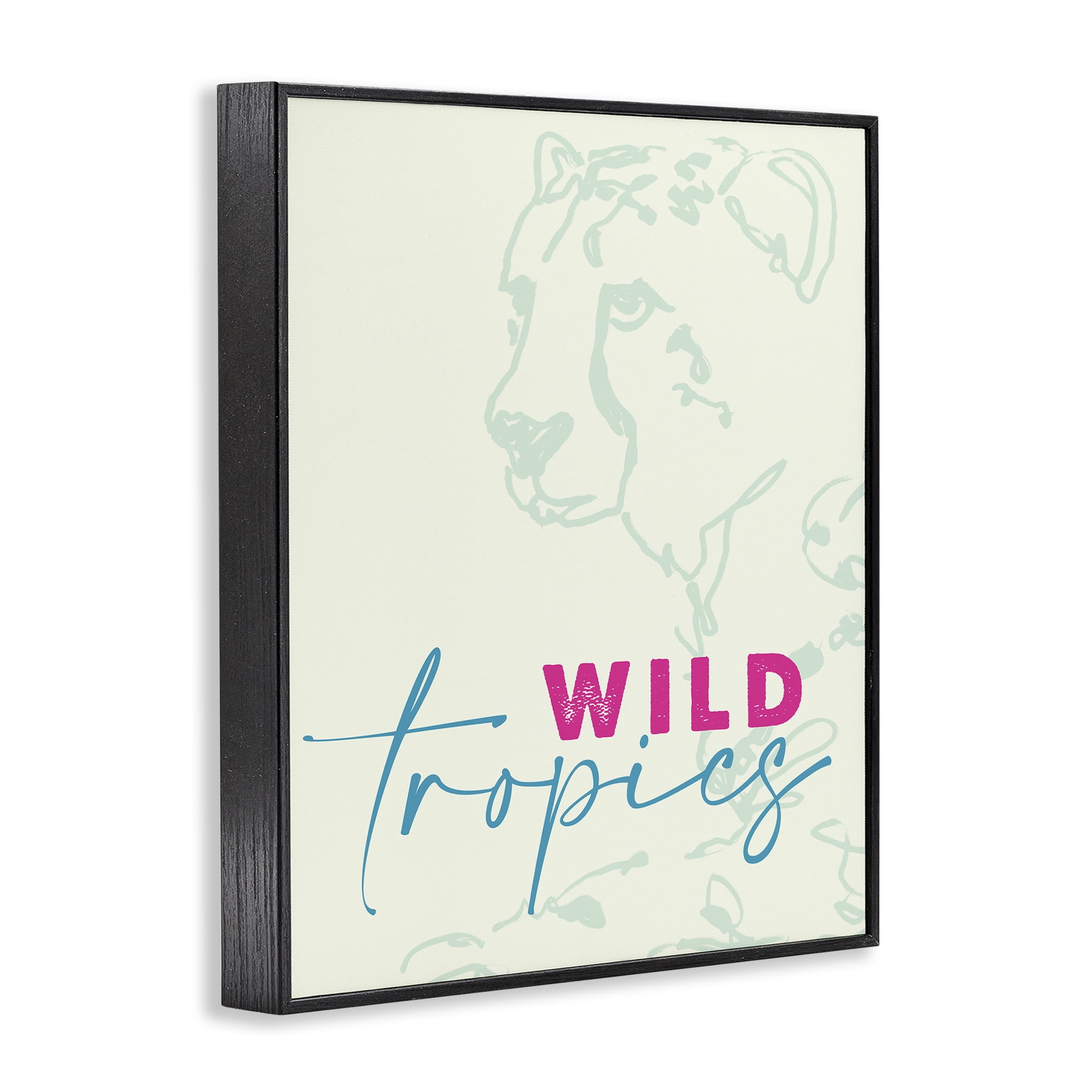 Stupell Industries Wild Tropics Cheetah Black Framed Giclee Art, design by Lanie Loreth