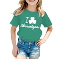 thumbnail image 1 of PMVFHDE T-Shirts Graphiques pour Filles Hauts Mignons pour Filles Tee-Shirts Fille Manches Courtes Hauts Maillot de Bain Filles Imprimé St. Pat Col Rond Manches Courtes pour Filles Blanc, 6-7 Ans, 1 of 3