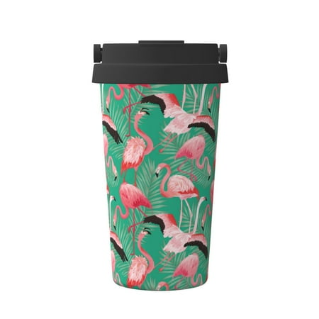 

Zeuib Tropical Flamingo Print Stainless Steel Vacuum Insulated Coffee Travel Mug Insulated Coffee Mug Travel Mug with Lid Thermal Cup for Outdoor