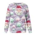 thumbnail image 4 of Pisexur Chandail en Molleton de Noël pour Femmes Sans Capuche Imprimé Graphique Vacances Col Rond Chandail en Molleton Ample Surdimensionné Automne Mode Décontracté Chandail-Over Manches Longues pour Femmes, 4 of 4