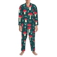 thumbnail image 3 of Sikiie Amanita Mushroom Mens Pajama Set, Soft Warm Long Sleeve Sleepwear, Cozy Button-Down Pjs for Men-Small, 3 of 7