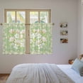 thumbnail image 3 of Spring Floral Kitchen Curtain for Berdoom Living Room Cafe 45 Inch Length, Watercolor Orchid Flowers Leaves Botanical Green Tiers Curtains Light Filtering Drapes Window Treatment 2 Panels 52"Wx45"L, 3 of 8