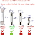 thumbnail image 4 of Fusibles de soplado rápido F10AL250V 5x20 mm 10A 250V 10 Amp 250 Volt 0.2 x 0.78 pulgadas Fusibles de tubo de vidrio (paquete de 20 piezas) Kuyhfg Bienvenido a Kuyhfg, 4 of 4