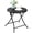 All Black, variant on Folding Small Outdoor Side Tables, Anti Rust Small Patio Table Round Metal Nightstand with Flower Cutouts for Porch Yard Balcony Deck Lawn, Black