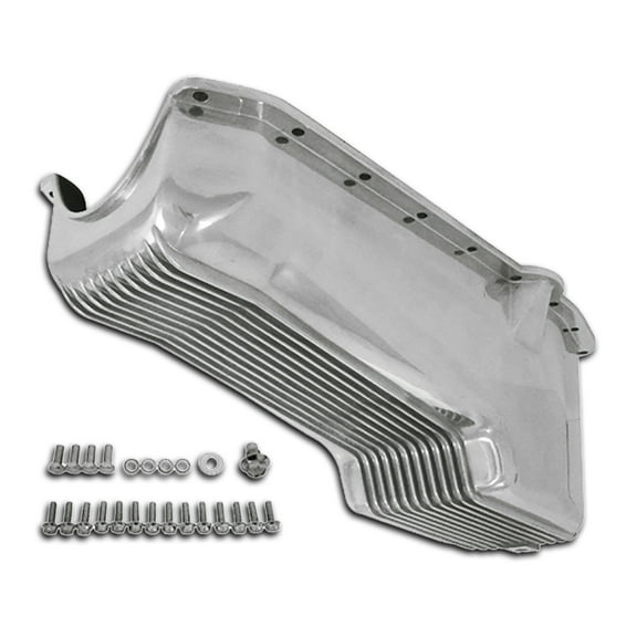1958-79 Chevy Small Block 262 267 Aluminum Stock Capacity Oil Pan Retro Finned