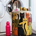 thumbnail image 7 of Quilted Laundry Basket with Handles, Cat Pattern Quilted Storage Basket, Large Soft Fabric Storage Hamper for Nursery, Bedroom, Laundry Room, 7 of 7