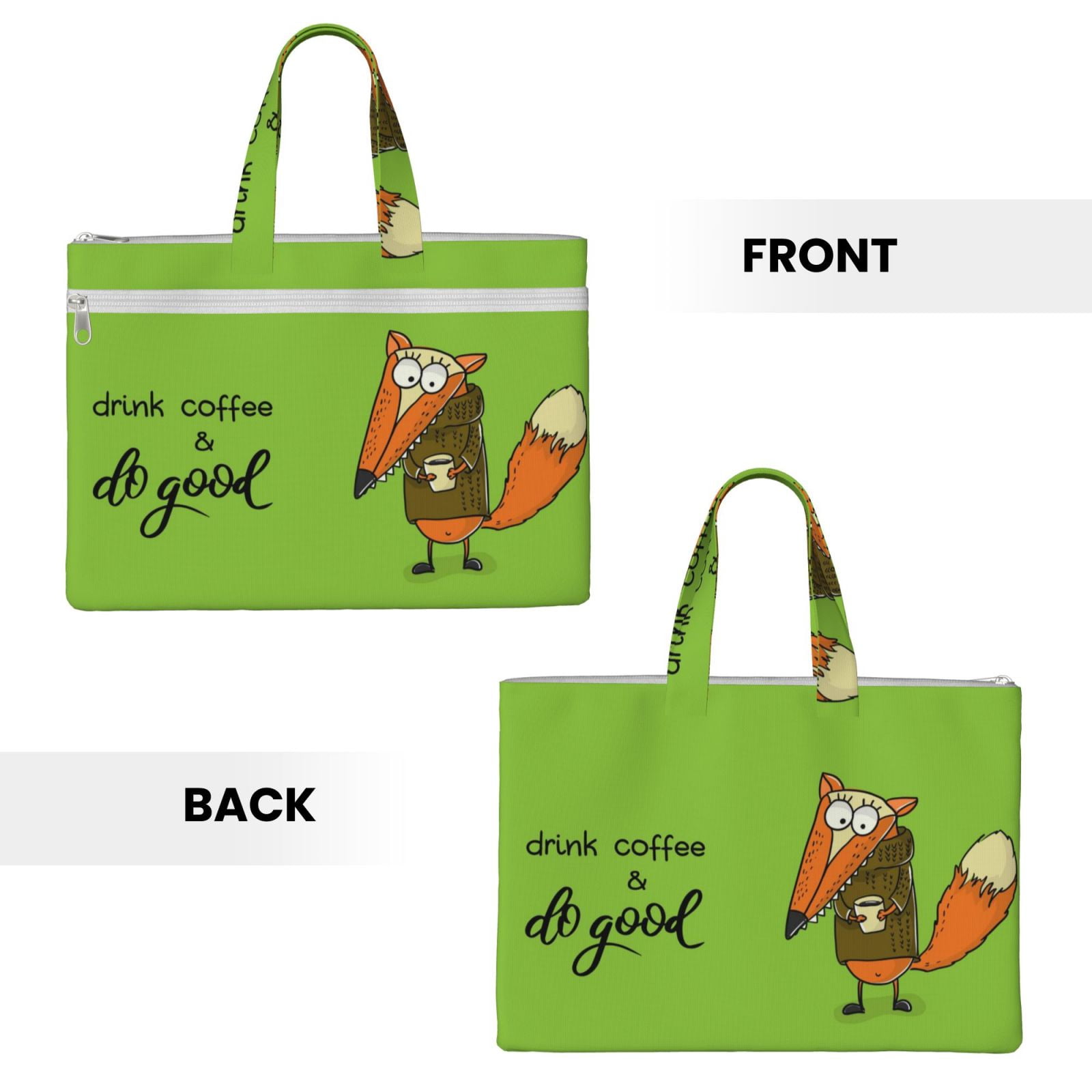Kdxio Drink Coffee And Do Good File Tote Document Bag Business Briefcase Bag Document Organizer Tote Briefcase for Letter A4 Files Business Teacher Office Bag