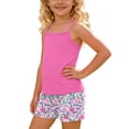 thumbnail image 5 of Busydd Girls 2 Piece Sets 4-15 Years Casual Summer Breathable Matching Outfits Solid Color Tank Tops and Floral Print Shorts 4-5 Years, 5 of 7