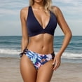 thumbnail image 2 of BOOMNY Womens Bikini Sets 2 Peice Swimsuit For Women Hawaii Graphic Swimwear Deep V Neck Low Rise Cozy Soft Bathing Suits, 2 of 8