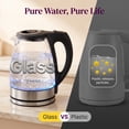 thumbnail image 4 of Yilush Electric Kettle, No Plastic Contact With Water, Wide Mouth For Easy Cleaning, Auto Shut Off, 1.7L Tea Kettle & Hot Water Boiler, Water Heater & Teapot, Borosilicate Glass, Black, 1500W, 4 of 8