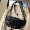 thumbnail image 4 of BLEEUS Women Bag Women Fanny Pack Pu Leather Sequin Coin Purse Single Shoulder Bag Chest Bag, 4 of 10