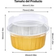 thumbnail image 2 of Capacillos para Cupcakes de Aluminio, Tazas de Papel Desechables para Postres de 50 Piezas, Vasitos para Postres con Tapa, Moldes de Hornear para Cupcakes, 2 of 4