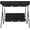 Black, variant on 3‑Seat Outdoor Porch Swing Chair, Adjustable Canopy Heavy‑Duty Metal Frame Swing with Stand for Backyard Patio Lawn