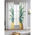 thumbnail image 2 of Pineapple Sheer Curtains 63 Inch Length 2 Panels Set for Living Room/Bedroom, Summer Botanical Watercolor Kitchen Curtains with Grommet Semi-Sheer Curtains Drapes Voile Window Treatments 42"x63"x2, 2 of 7